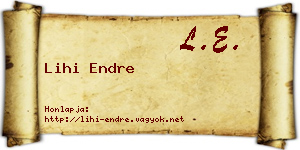 Lihi Endre névjegykártya
